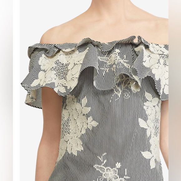 Lauren Ralph Lauren Floral-Print Off-The-Shoulder Dress Size 2 - Picture 5 of 9